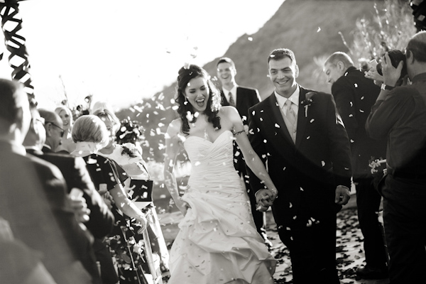 joyful ceremony exit - wedding photo by Melissa Jill Photography